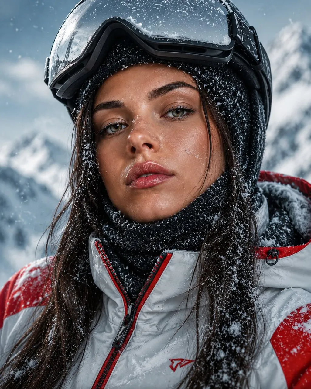 Cinematic winter portrait with face reference