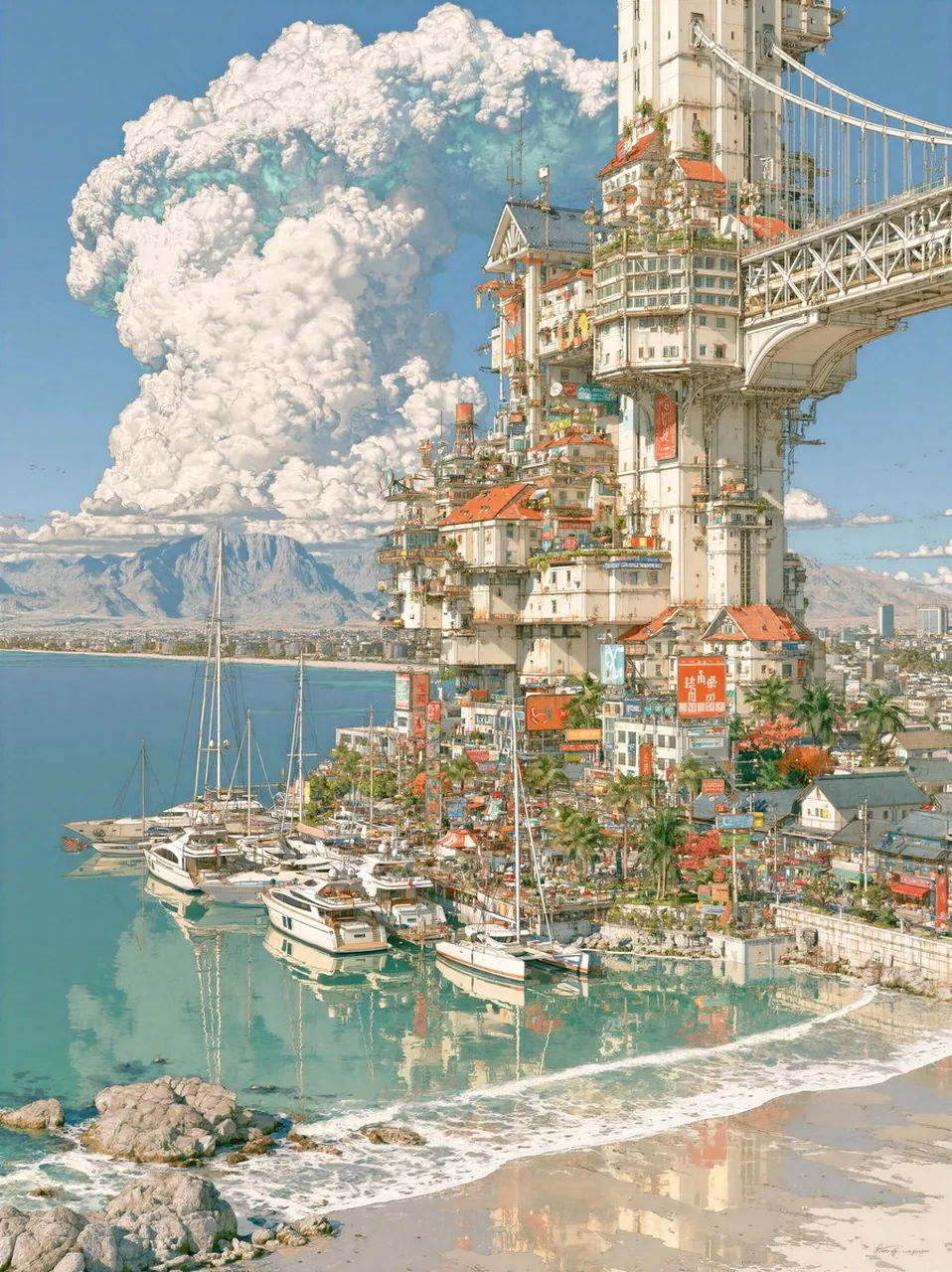 Harbor Beneath the Summer Clouds