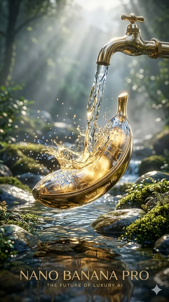 Luxury Golden Tea Cup in Mountain Stream