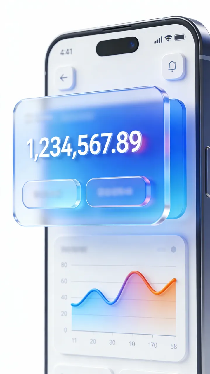 C4D-Stil Finanz-App UI