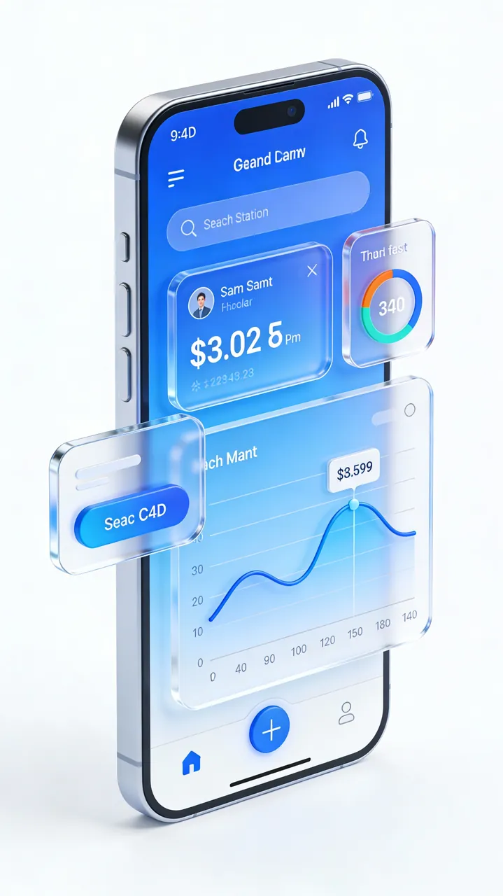 UI App Finanziaria in stile C4D (Variante)