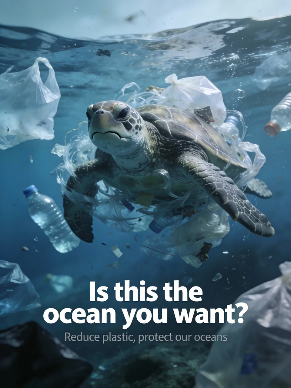 PSA-Plakat zur Plastikverschmutzung