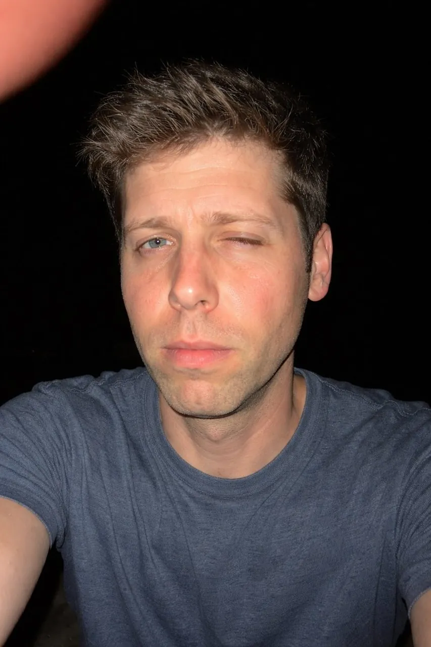 Flash-Fired Selfie of Sam Altman