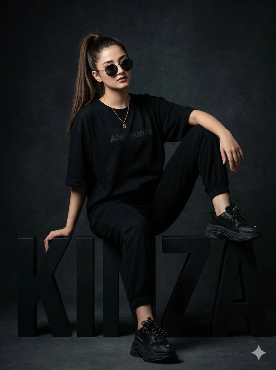 Fashion Editorial 3D Block Letter Portrait