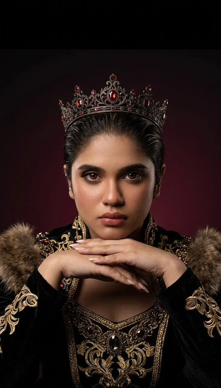 Confidence and quiet dominance from the throne.