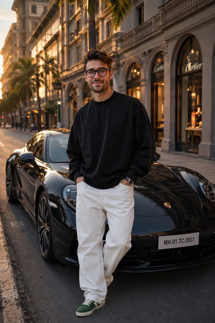 Mumbai Colonial Street Sports Car Fashion Portrait