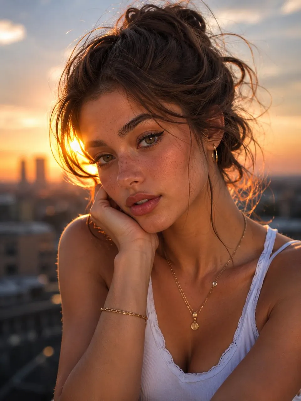 Ultra-realistic cinematic portrait of a beautiful young East Asian