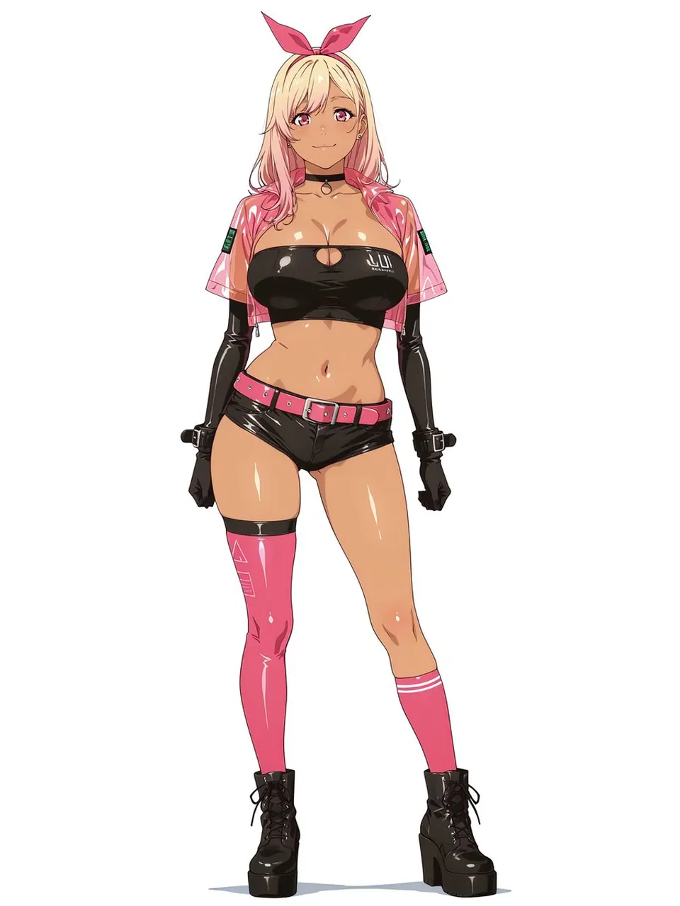 Pink Cyberpunk Survivor Anime Girl