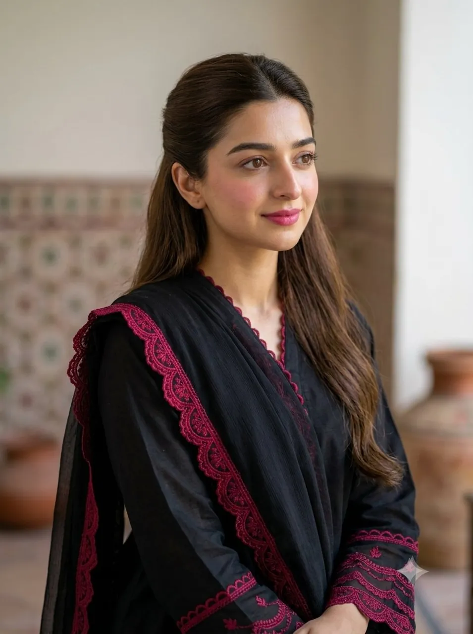 Pakistani Traditional Dress Cinematic Portrait