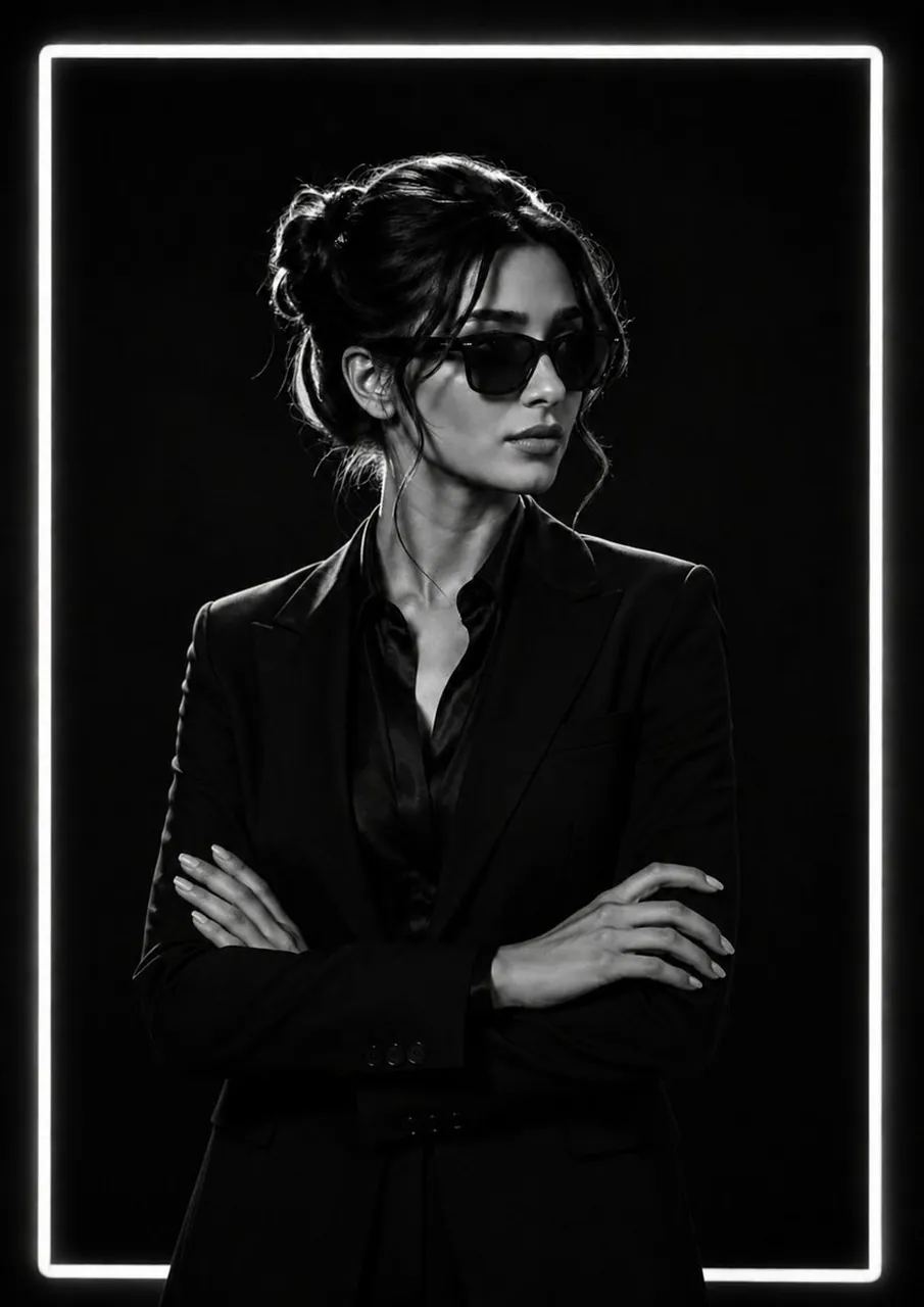 Cinematic Monochrome Fashion Portrait