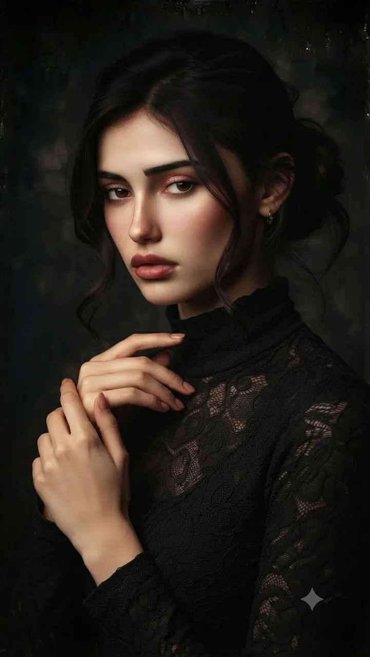 Dramatic shadows on dark beauty.