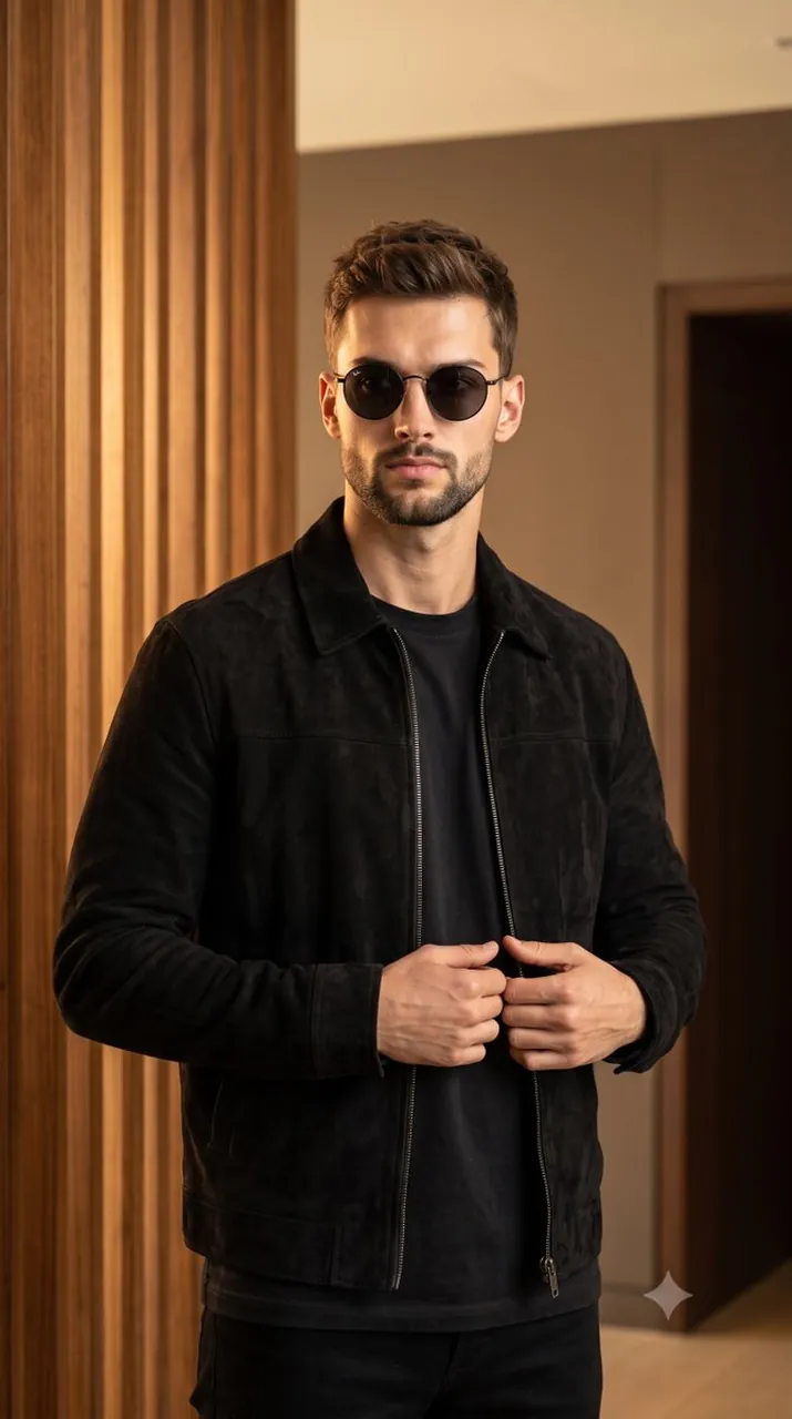 A confident adult male in his thirties stands in a medium waist-up