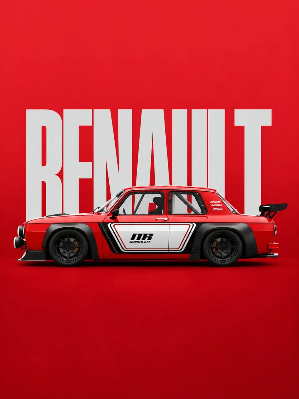 Create a premium minimalist automotive editorial poster in a