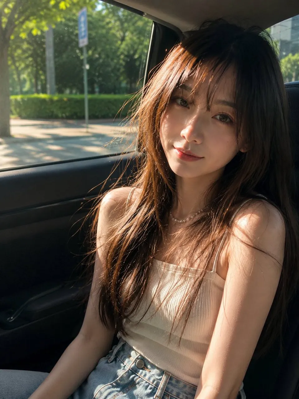 Aesthetic: the girl you accidentally notice through the car window