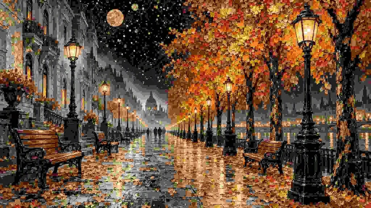 The moon looks at the city the way eternity looks at us: with