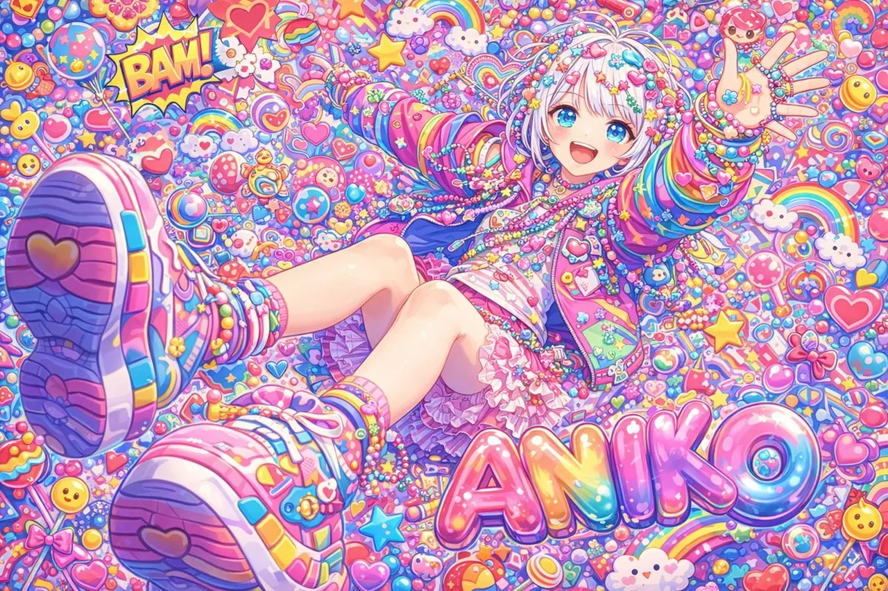 Aniko 原宿デコラポップアートポスター(3Dロゴ付き)