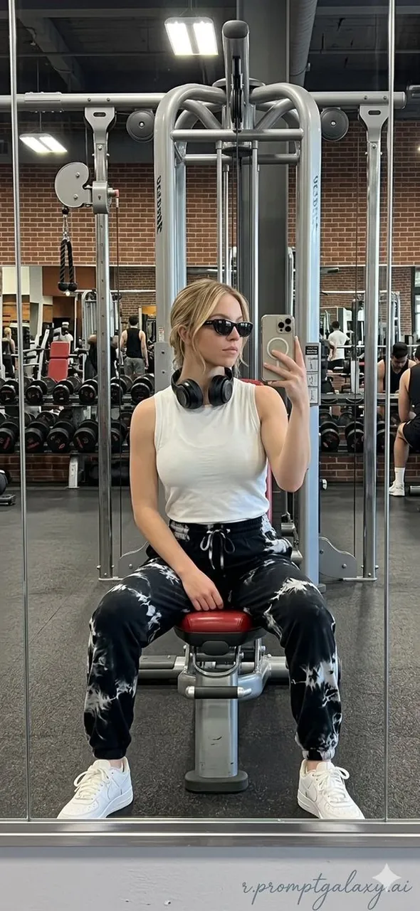Realistic Gym Mirror Selfie