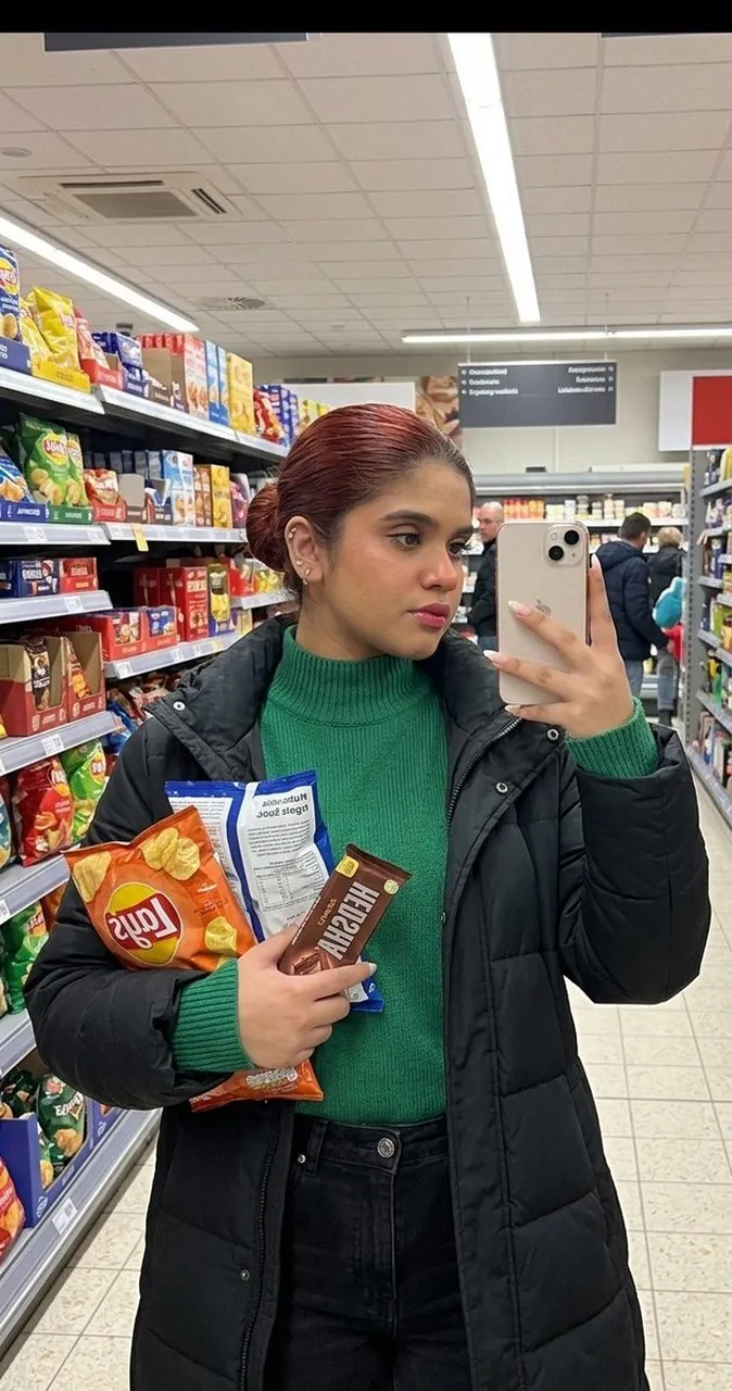 Supermarket Snack Selfie