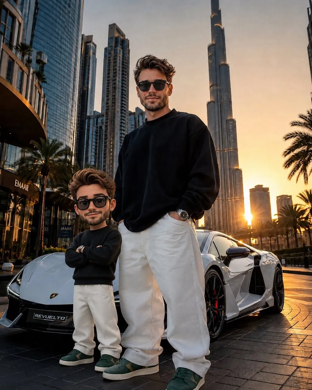 Hyper-realistic cinematic portrait of a stylish young man standing