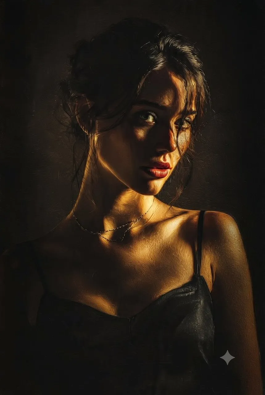 Elegant portrait in gold light
