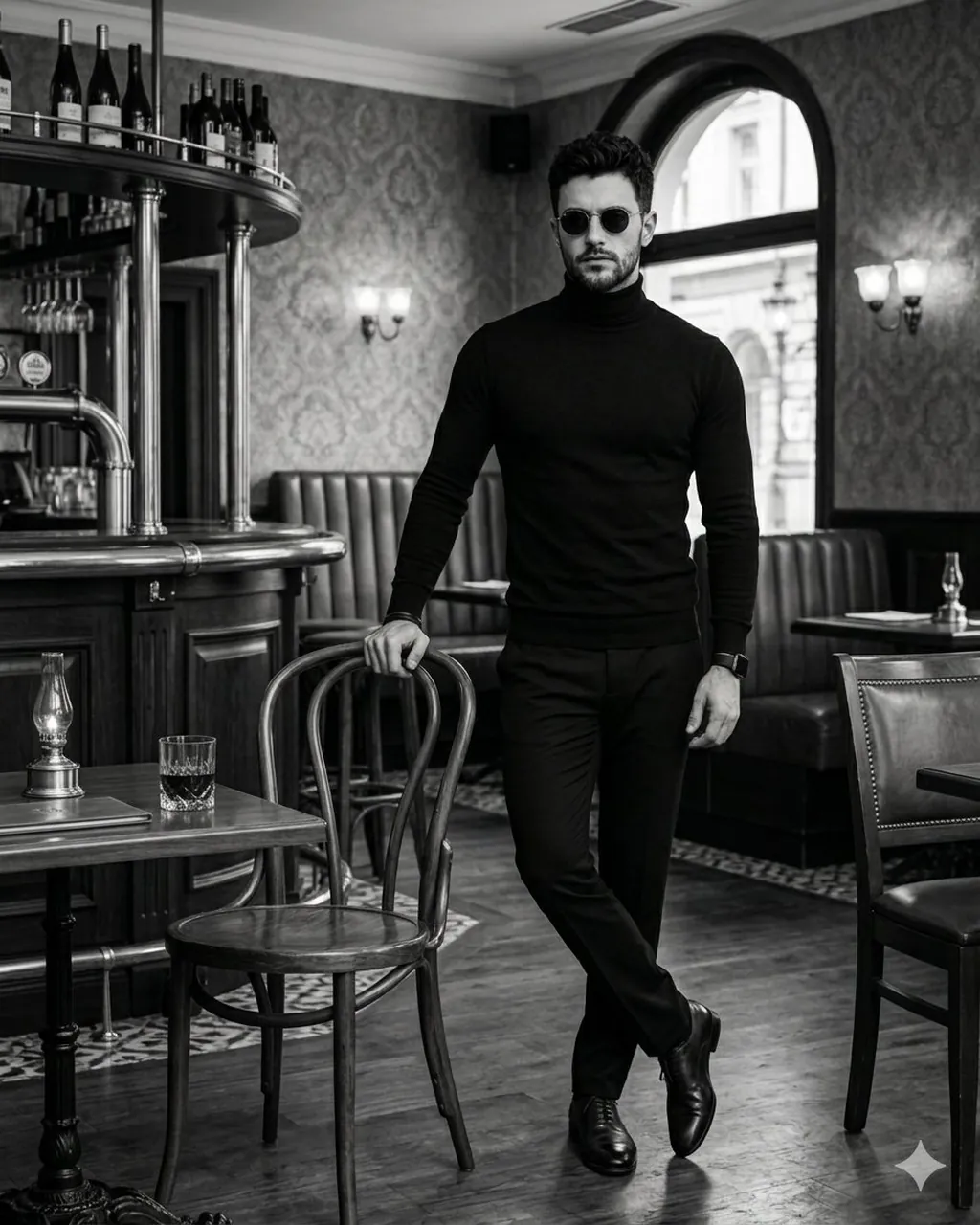 Monochrome Vintage Bar Gentleman