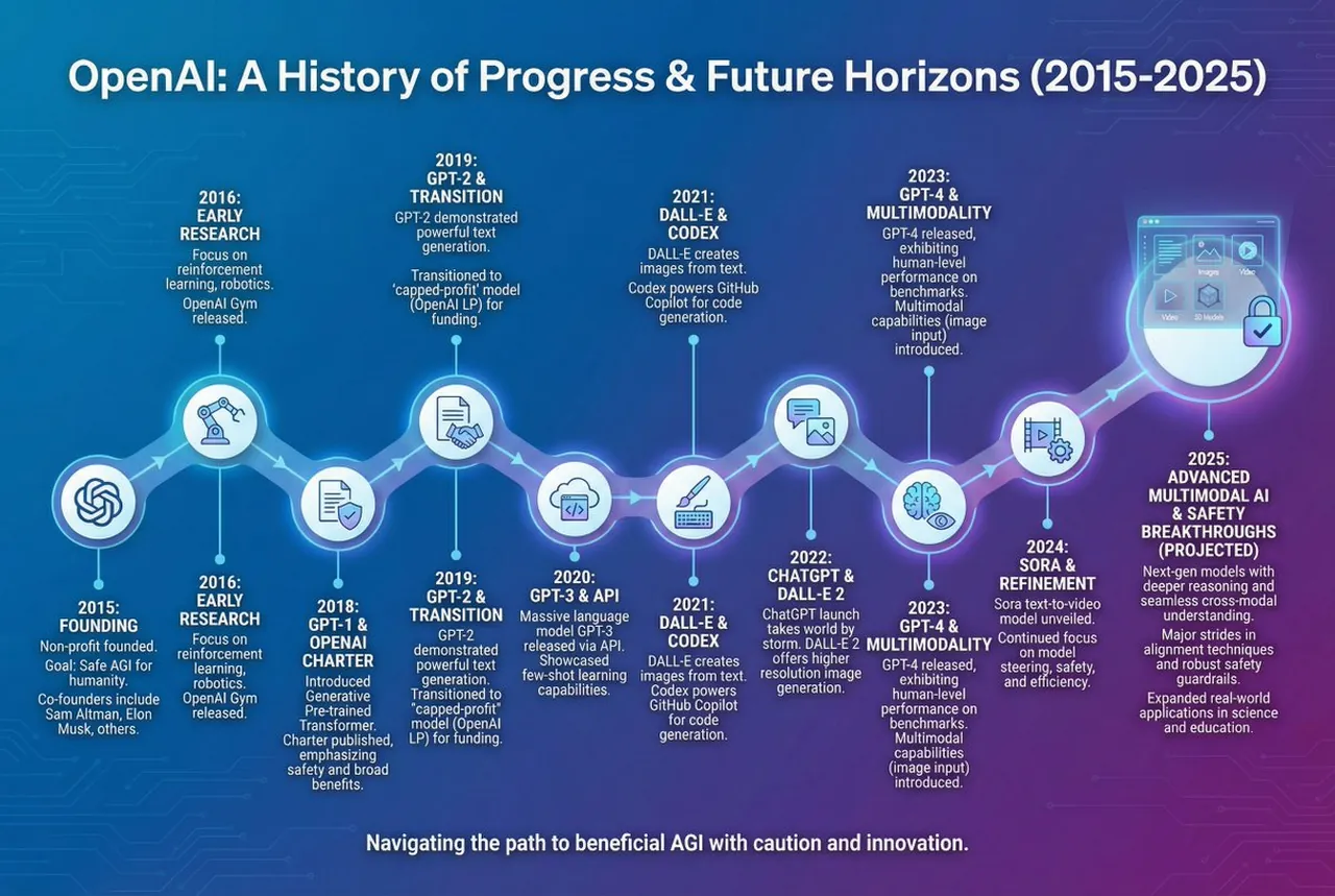 Infografik zur Geschichte von OpenAI