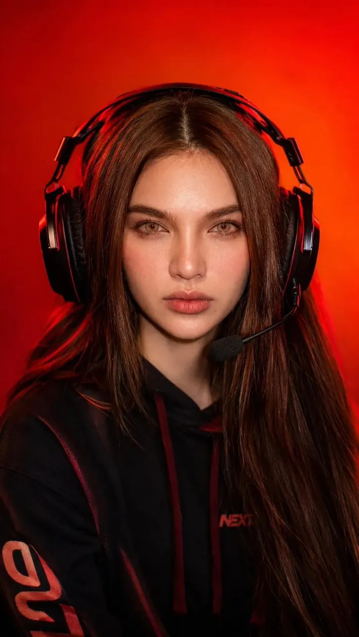 Professional Female Gamer Studio Portrait