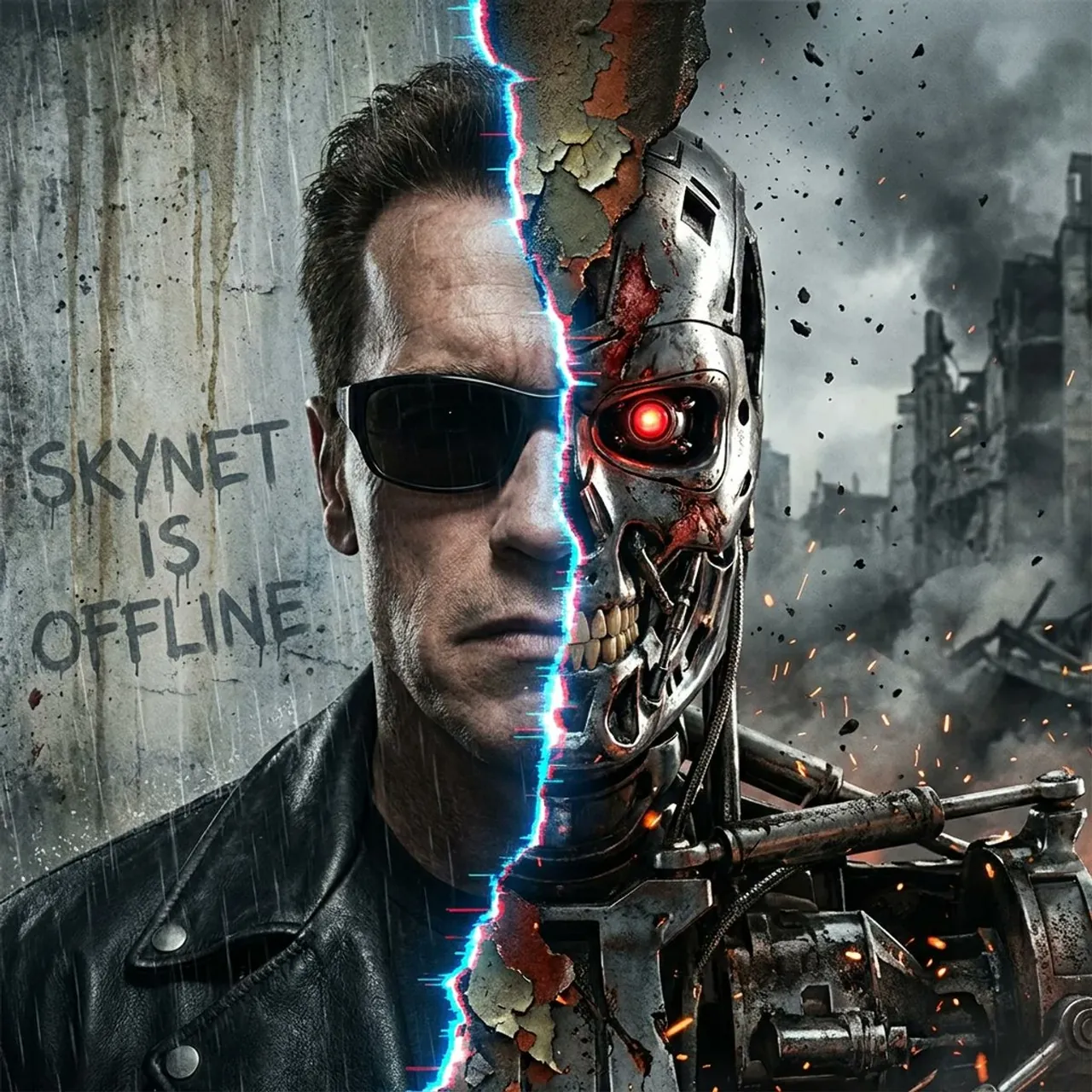 Split Screen Fractured Icon Portrait