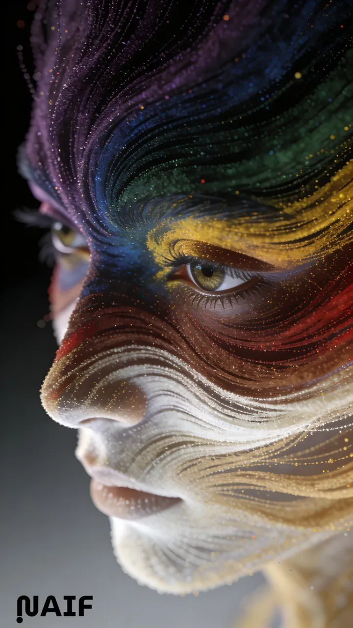 Abstract Fibonacci Particle Facial Features CGI Prompt