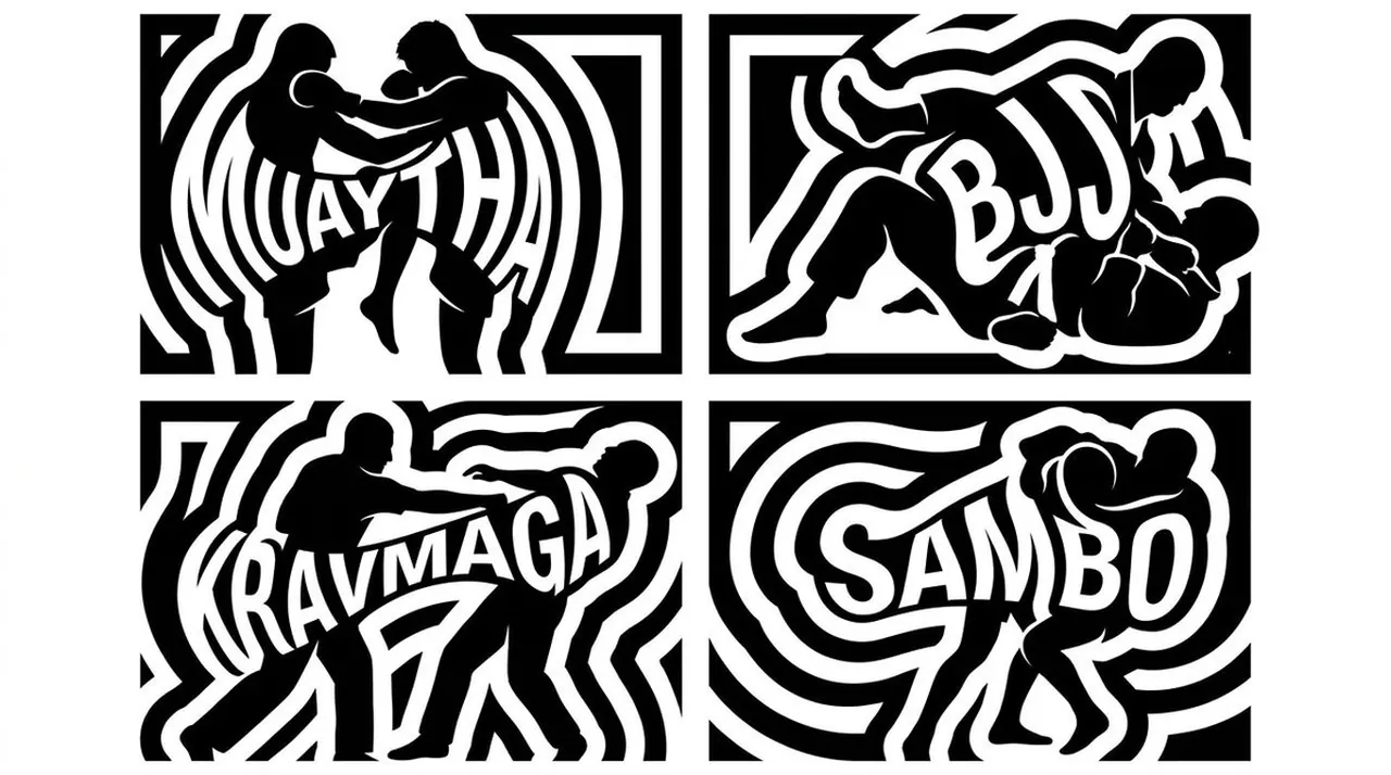 Martial Arts Silhouette Typography