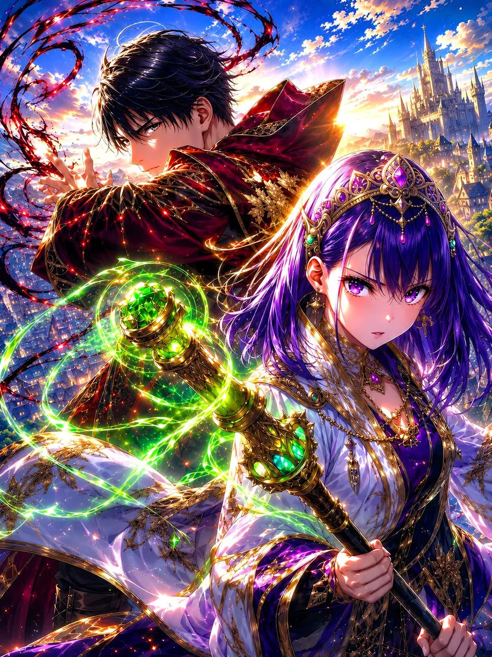 Royal Anime Mages at Sunrise