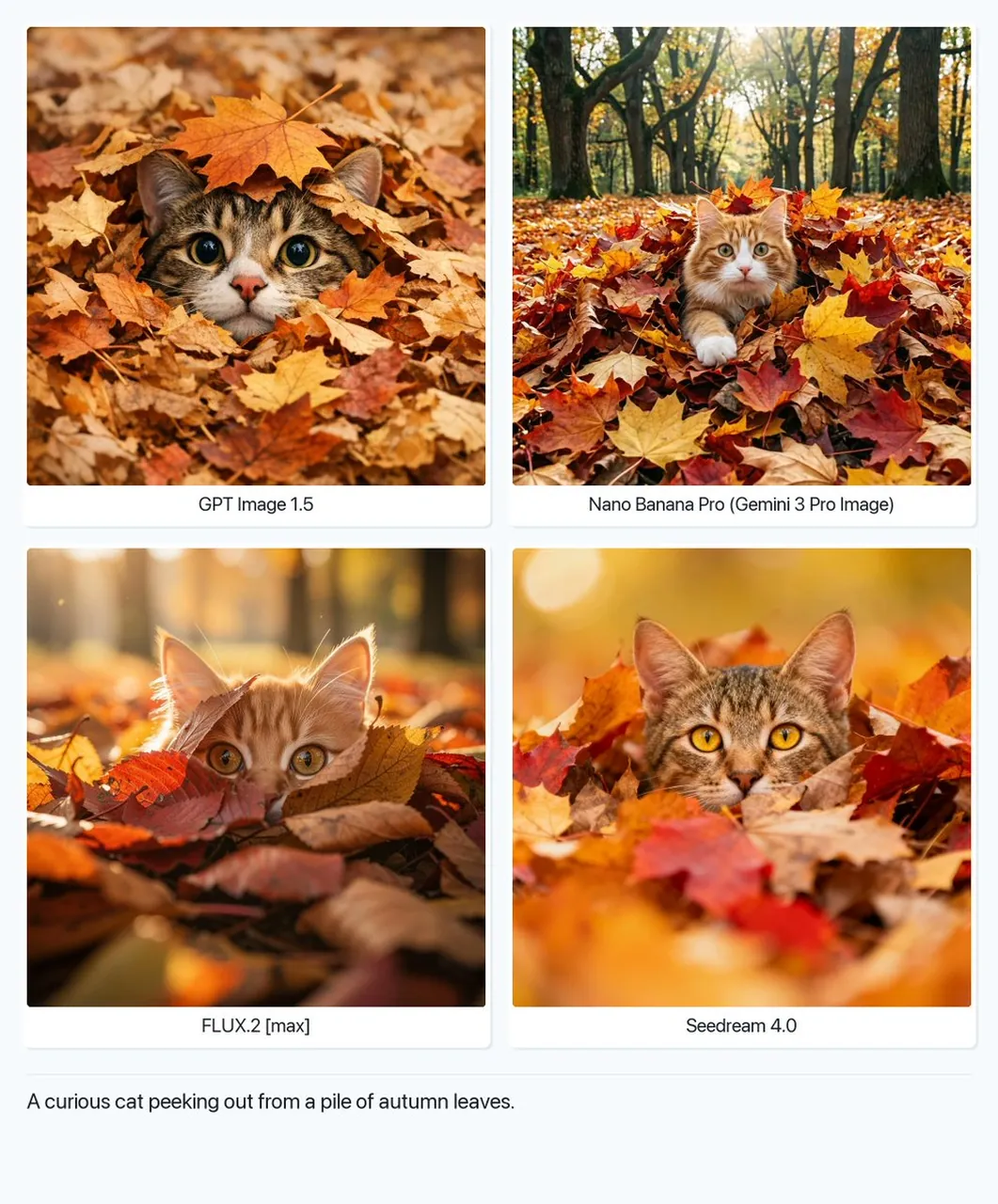 Curious Cat in Autumn Leaves