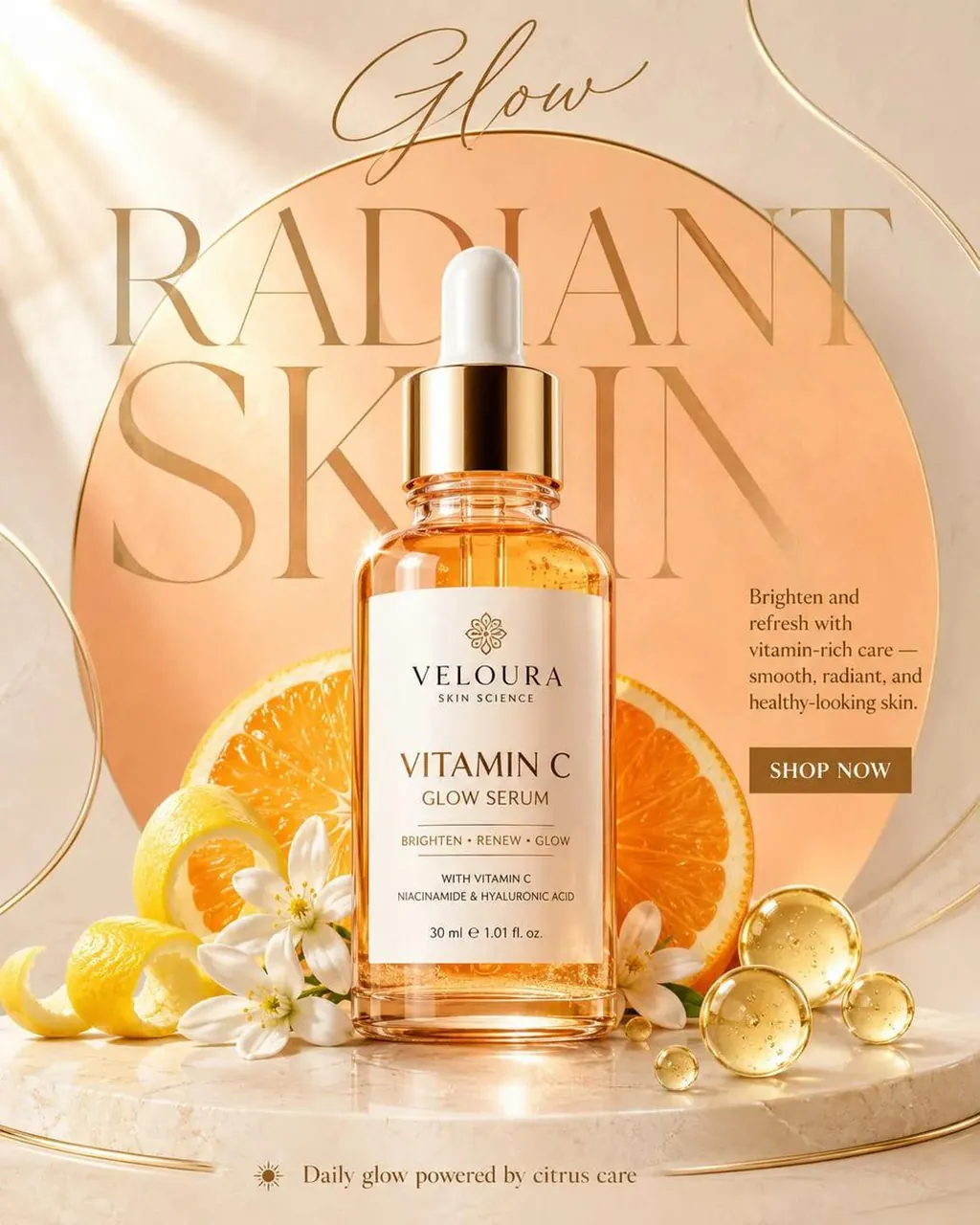 Luxury Vitamin C Serum Product Photography