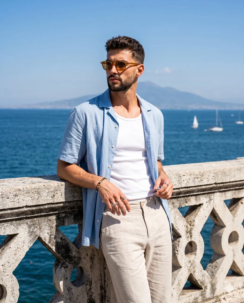 Mediterranean Summer Male Lifestyle Portrait