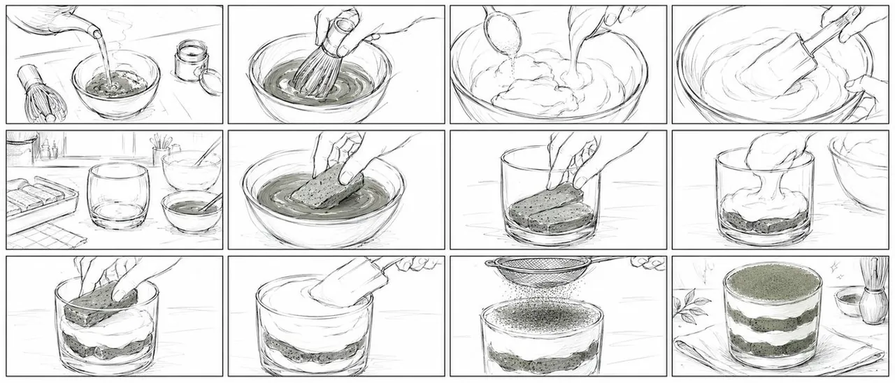 Matcha Tiramisu Anime Storyboard