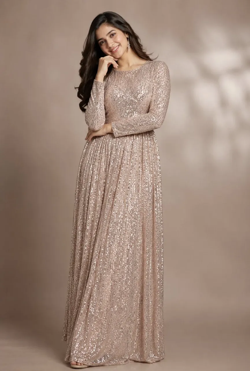Eleganz in einem schimmernden Kleid