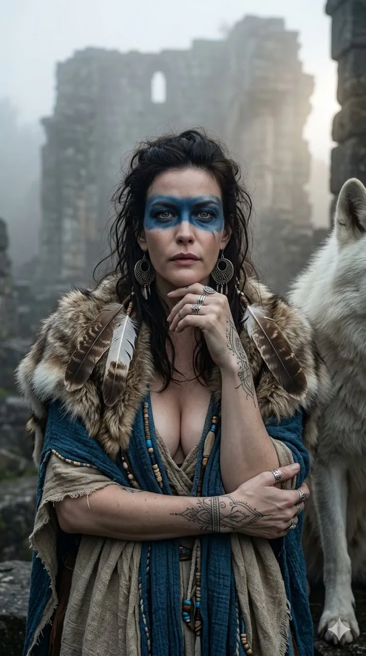 Dark Fantasy Wolf Queen Portrait