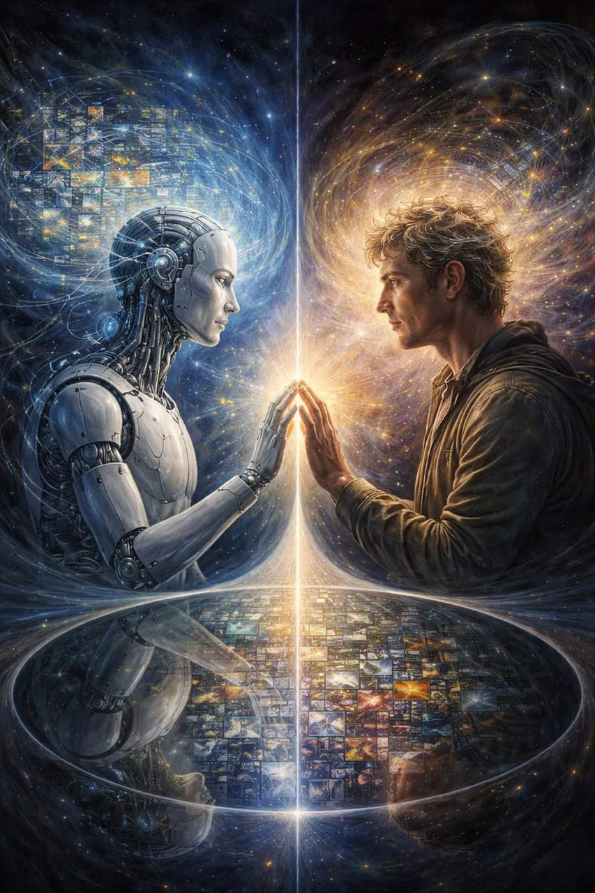 AI 输出作为人类输入绘画的镜像