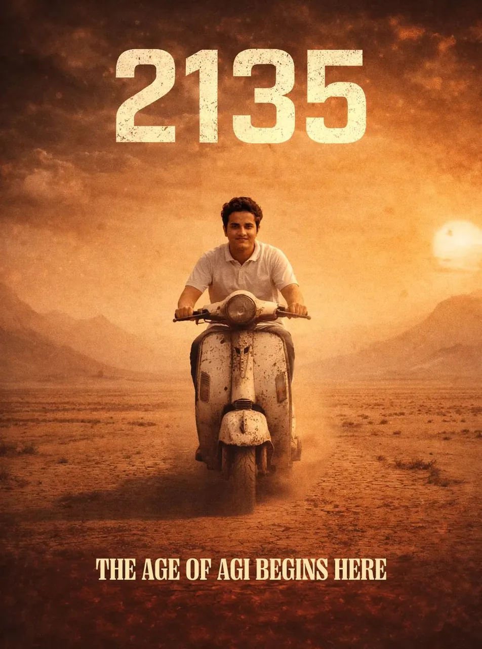 Dystopian Desert Poster with Text