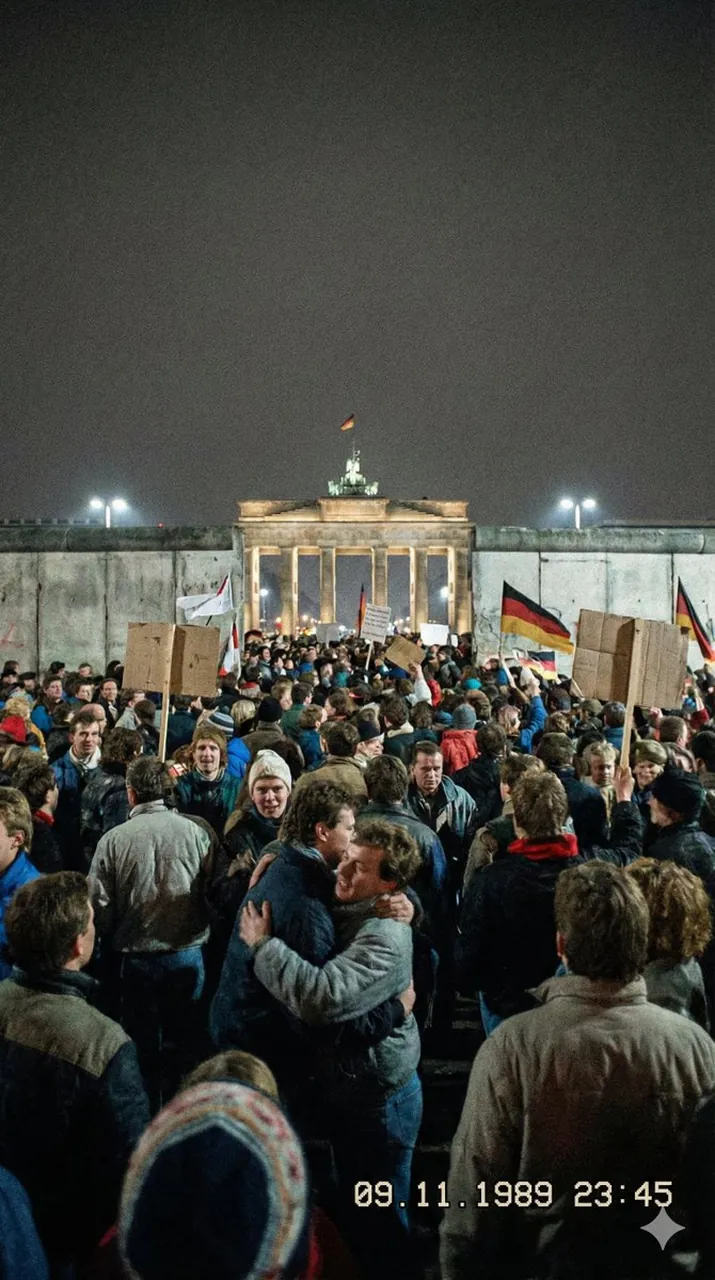 Historischer Realismus-Prompt für Berliner Mauer-Foto