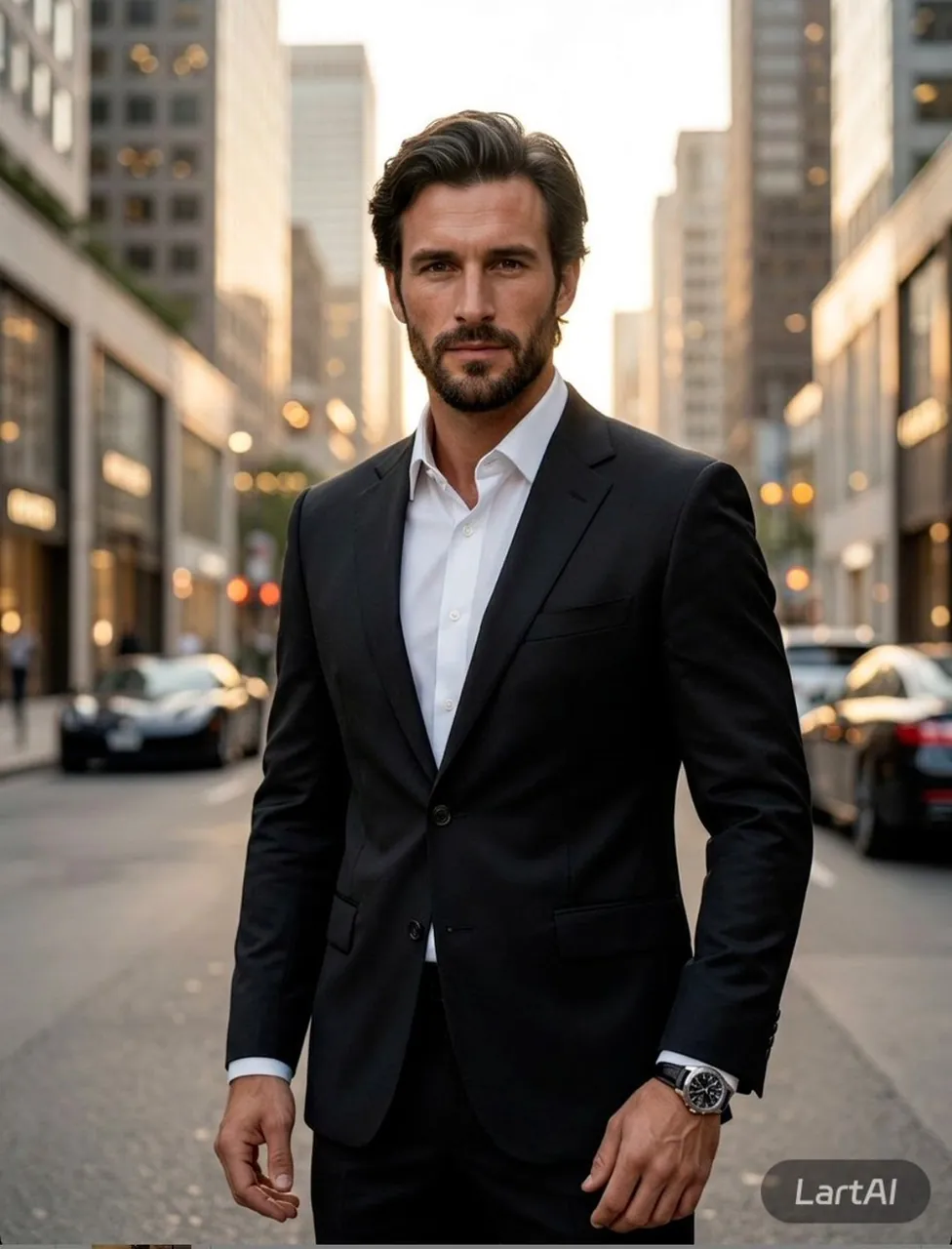 Photorealistic Luxury Editorial Male Portrait