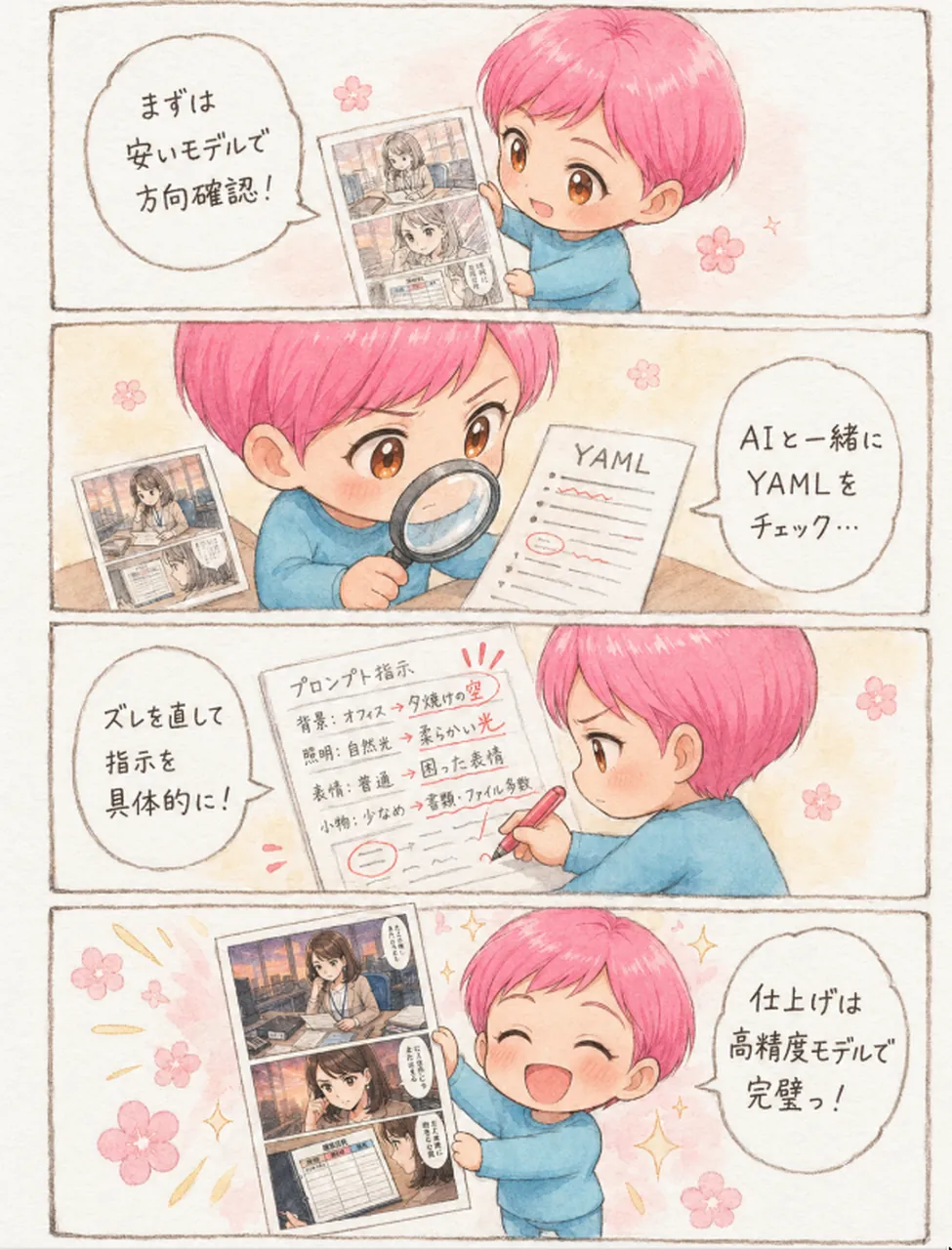 Four-Panel AI Manga Workflow Comic