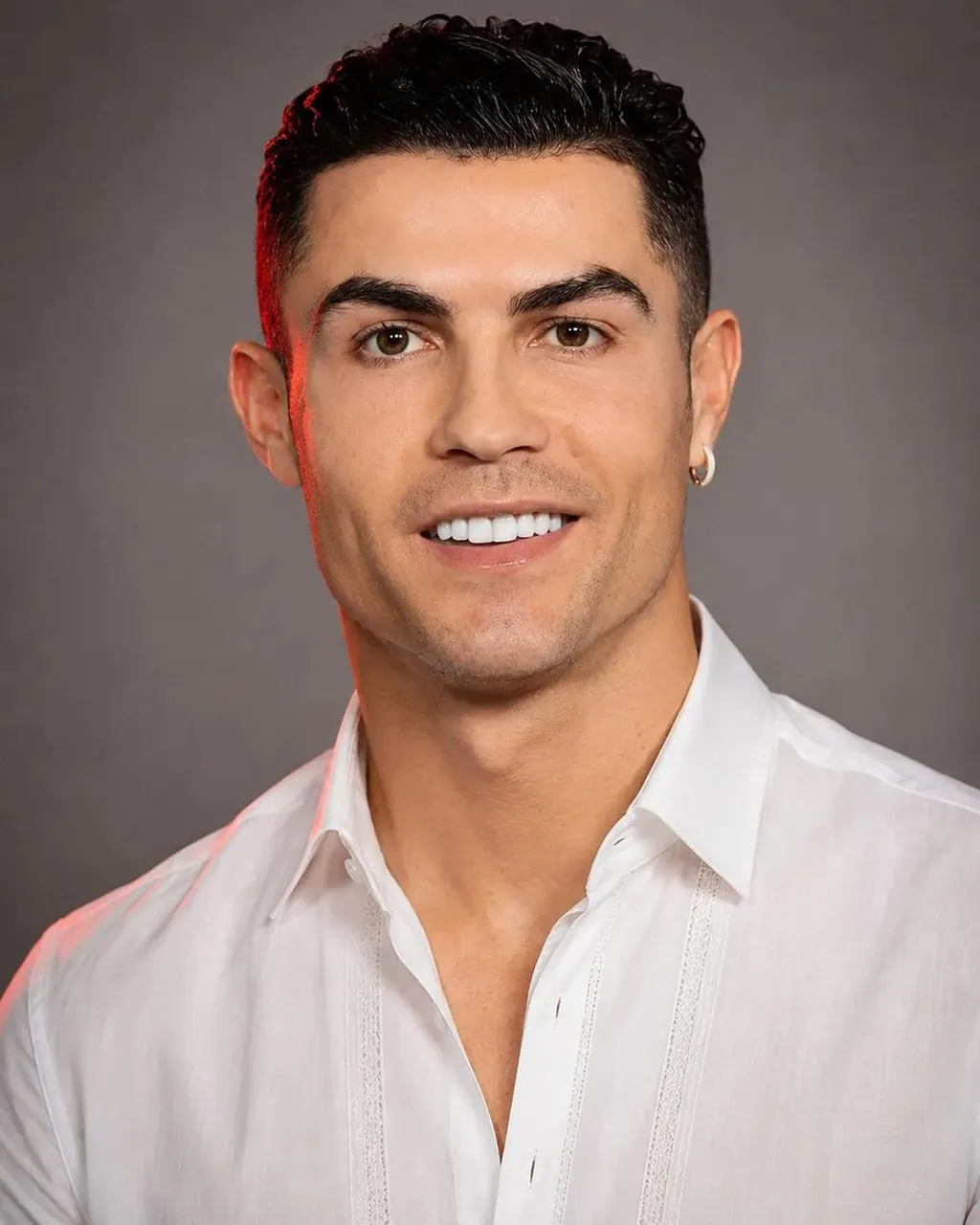 Football Media Day Studio Headshot with Red Rim Light