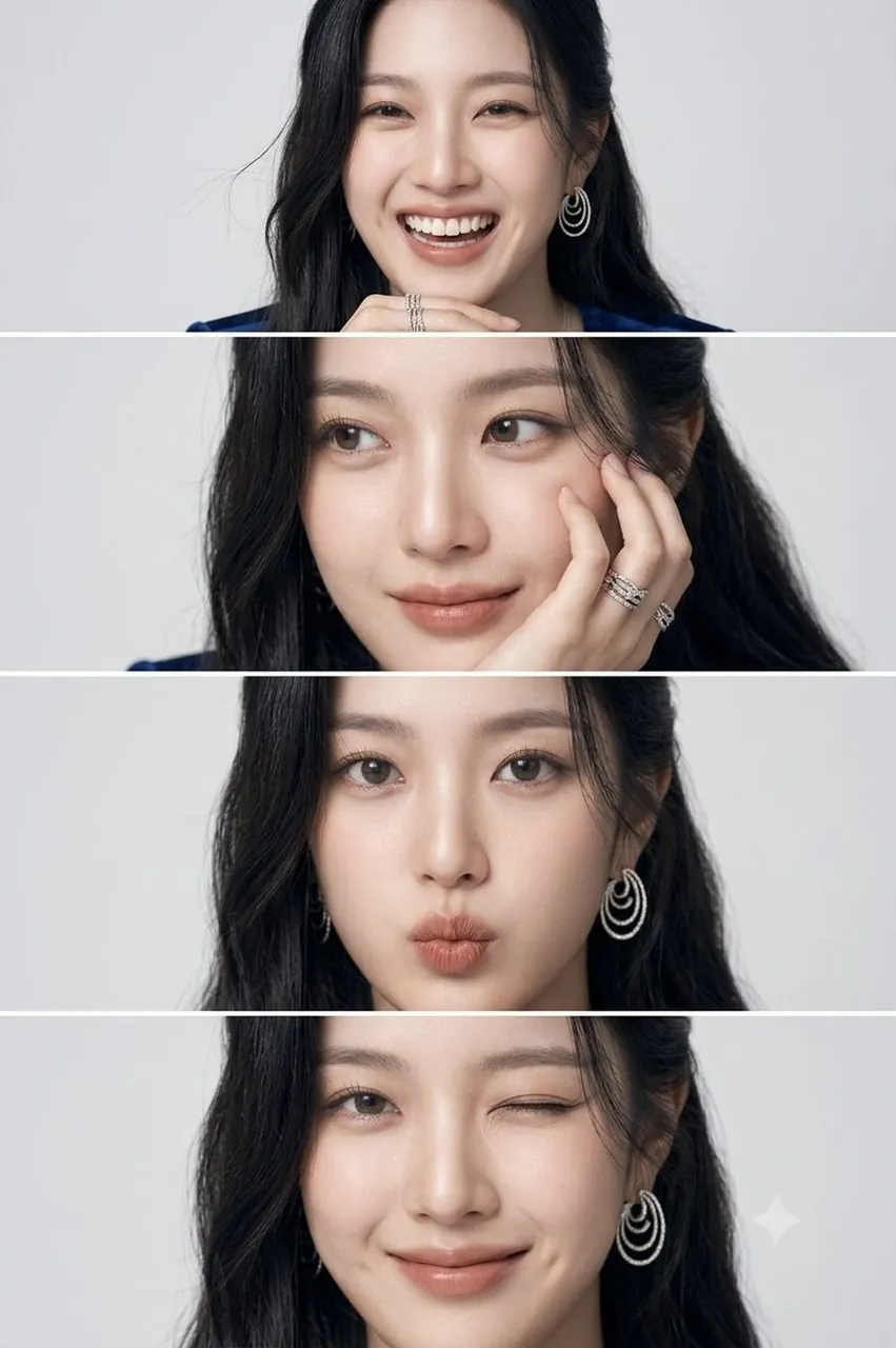 East Asian Woman Photo Strip