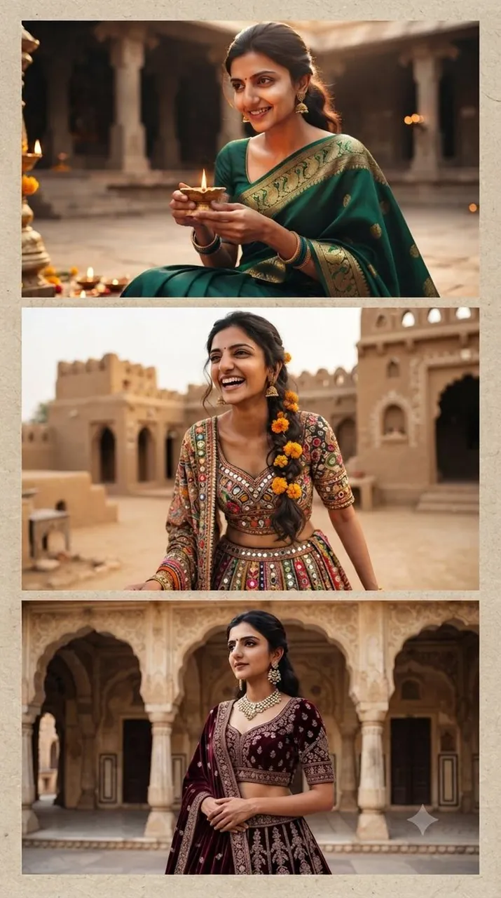 Three styles of traditional beauty