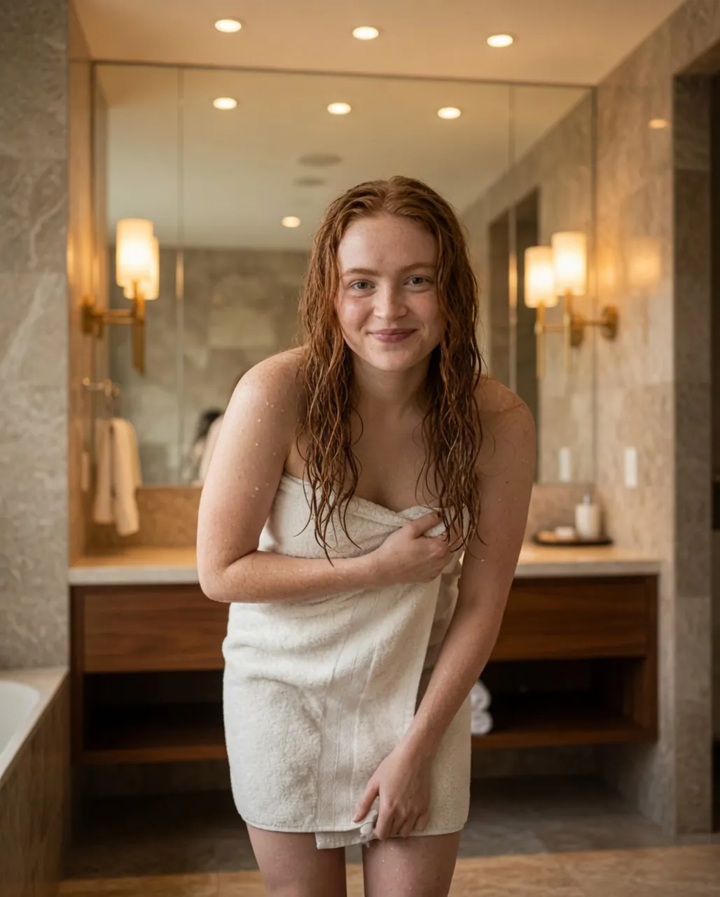 Candid Bathroom Lifestyle Portrait