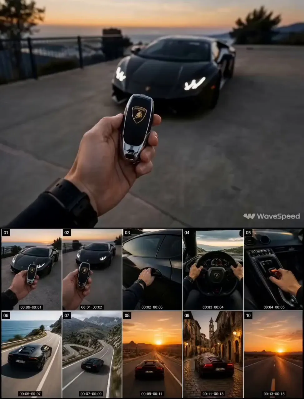 Luxury Sports Car Road Trip Cinematic Sequence