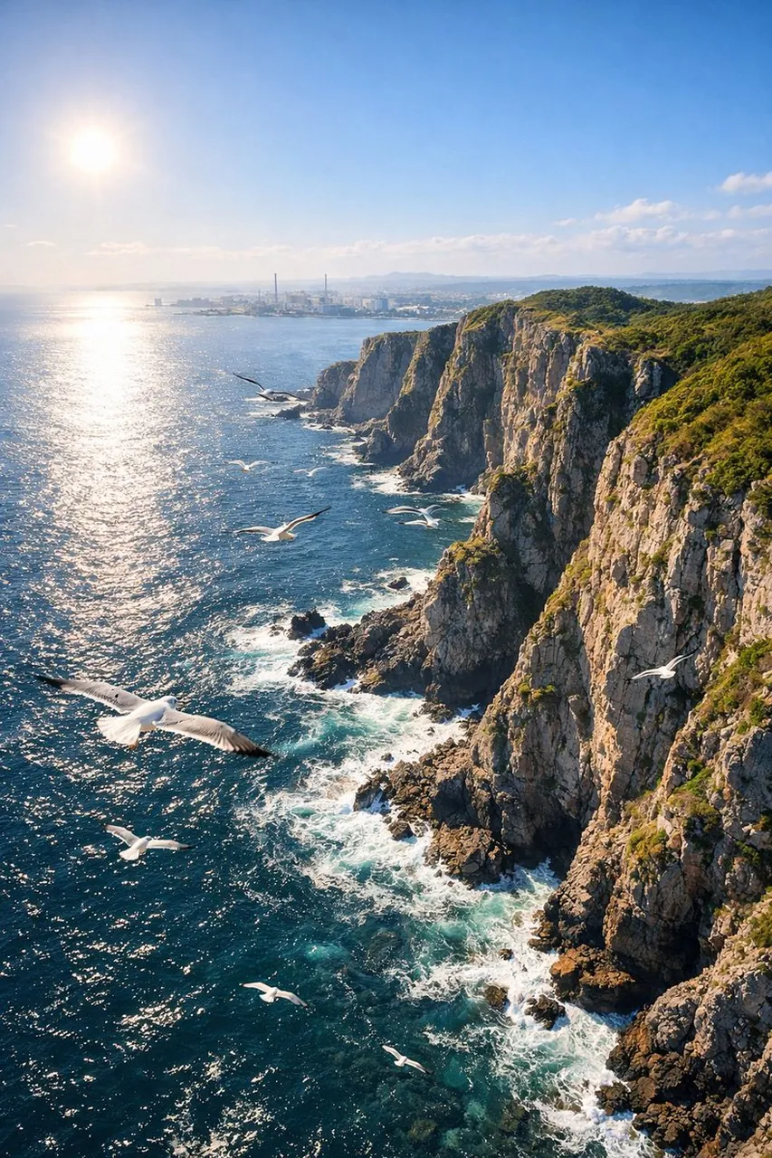 精细航拍海岸景观