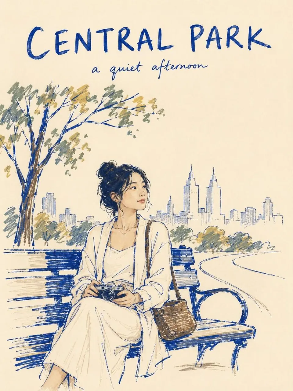 Hand-drawn travel journal illustration in a refined