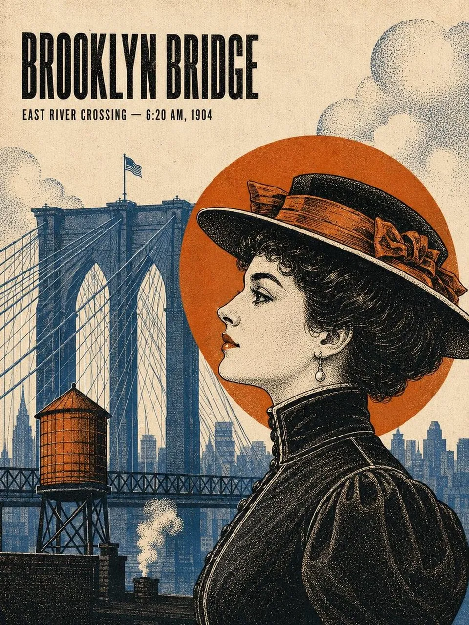Erstelle ein anspruchsvolles Vintage-Reiseplakat für New York City